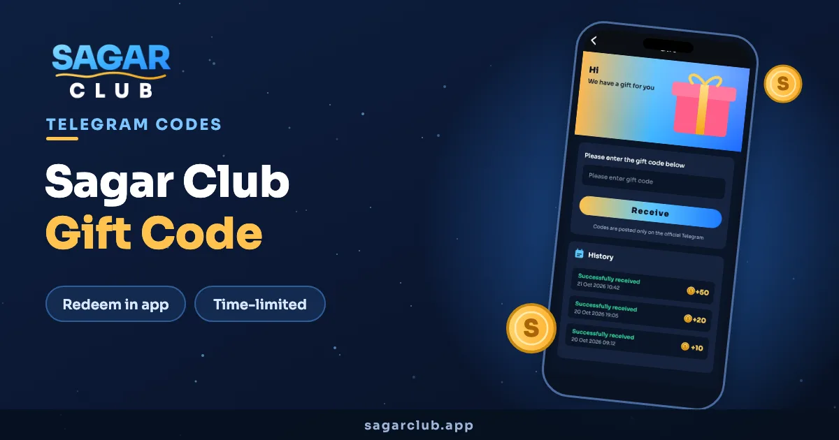 Sagar Club gift code banner