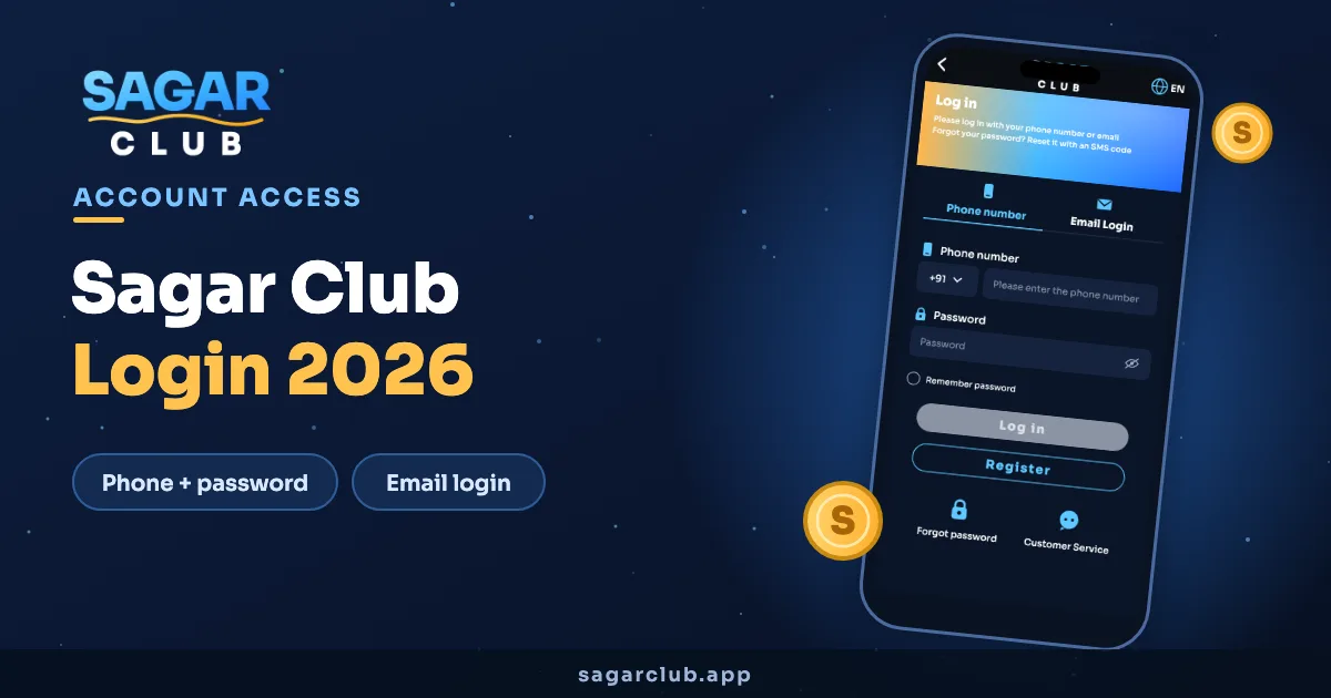 Sagar Club login 2026 banner