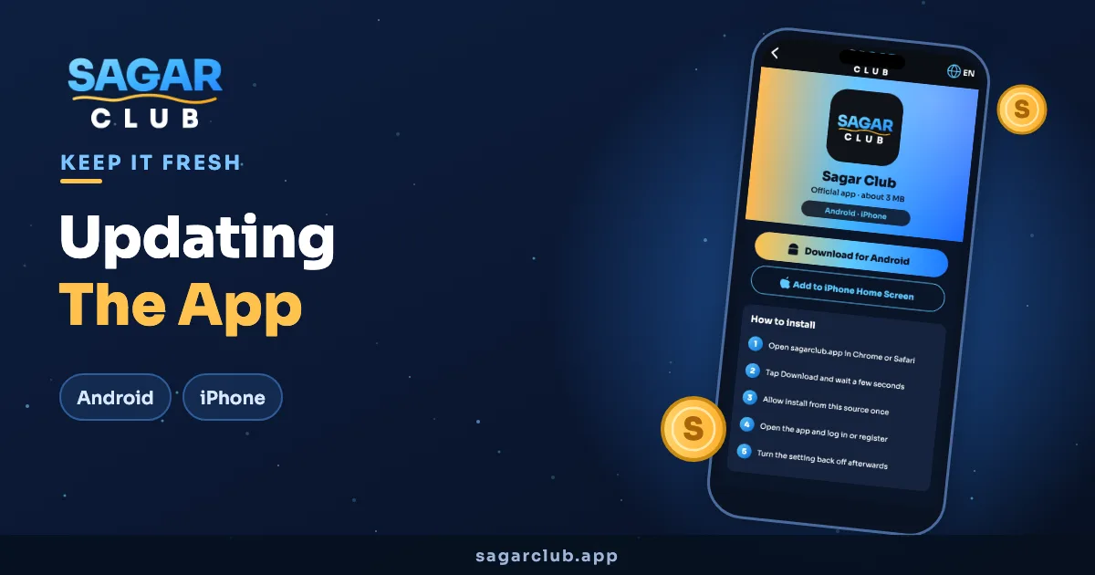 How to Update the Sagar Club App (Android and iPhone)